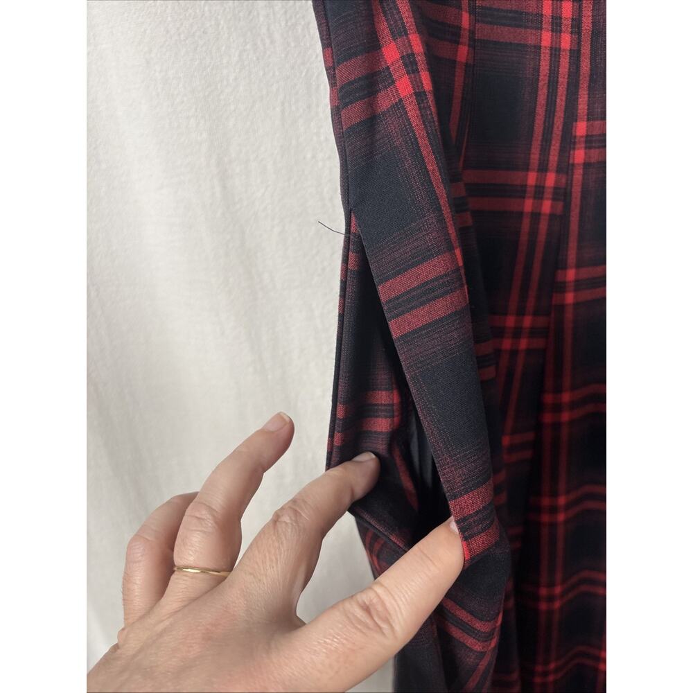 NWT Avec Les Filles Dress Red Plaid Sleeveless Womens Size 6 Goth Punk Uniform - Picture 4 of 11
